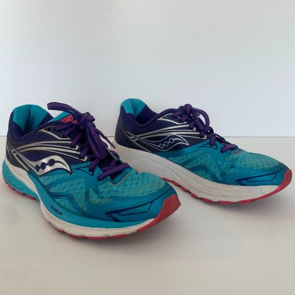 Saucony Shoes - Saucony Navy, Blue, & Pink Ride 9 Everun Running Shoes